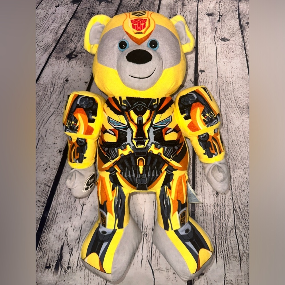 Build A Bear Transformer Bear Bumblebee Yellow Retired Rare Plush